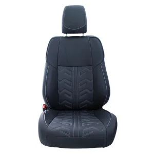 Asiento Cuero Modelo Negro Rayas Blancas FG-216538 Modelos Múltiples